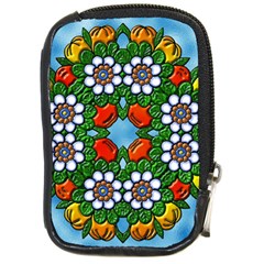 Mandala Background Colorful Pattern Compact Camera Leather Case by Pakrebo