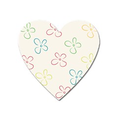 Flower Background Nature Floral Heart Magnet by Mariart