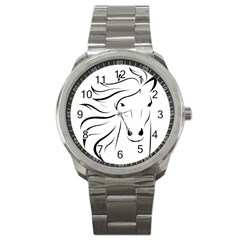 Animal Equine Face Horse Sport Metal Watch by Wegoenart