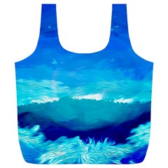 Blue Sky Artwork Drawing Painting Full Print Recycle Bag (xl) by Pakrebo