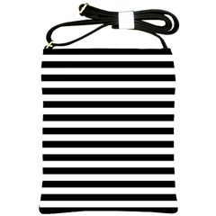 Black Stripes Shoulder Sling Bag by snowwhitegirl