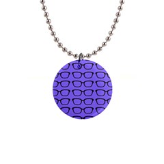 Nerdy Glasses Purple 1  Button Necklace by snowwhitegirl