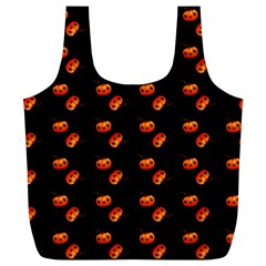 Kawaii Pumpkin Black Full Print Recycle Bag (xl) by snowwhitegirl