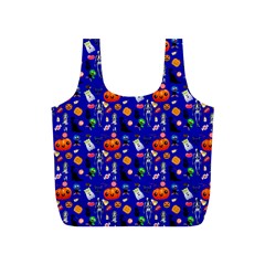 Halloween Treats Pattern Blue Full Print Recycle Bag (s) by snowwhitegirl