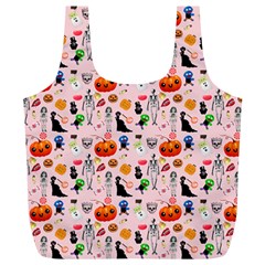 Halloween Treats Pattern Pink Full Print Recycle Bag (xl) by snowwhitegirl