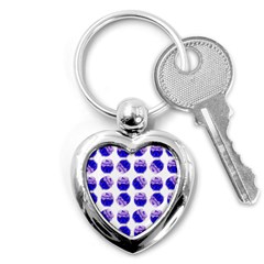 Kawaii Blueberry Jam Jar Pattern Key Chains (heart)  by snowwhitegirl