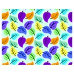 Colorful Leaves Blue Double Sided Flano Blanket (Medium)  60 x50  Blanket Back