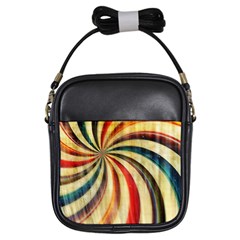 Abstract Rainbow Swirl Girls Sling Bag by snowwhitegirl