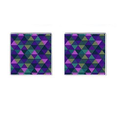 Blue Geometric Cufflinks (square) by snowwhitegirl