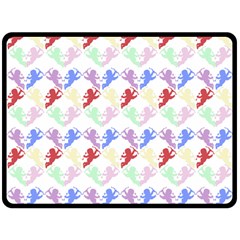 Colorful Cherubs White Fleece Blanket (large)  by snowwhitegirl