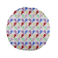 Colorful Cherubs White Standard 15  Premium Flano Round Cushions by snowwhitegirl