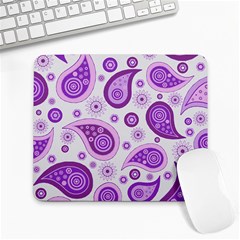 Retro Paisley Purple Large Mousepads by snowwhitegirl