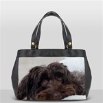 Laying In Dog Bed Oversize Office Handbag (2 Sides) Back