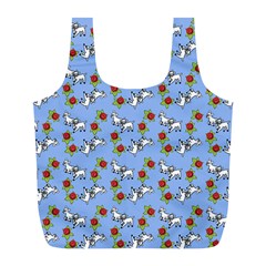 Lamb Pattern Blue Full Print Recycle Bag (l) by snowwhitegirl