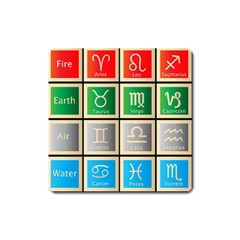 Set Of The Twelve Signs Of The Zodiac Astrology Birth Symbols Square Magnet by Sudhe