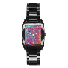 Fractal Bright Fantasy Design Stainless Steel Barrel Watch by Sudhe