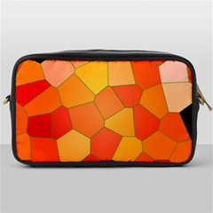 Background Pattern Of Orange Mosaic Toiletries Bag (one Side) by Sudhe