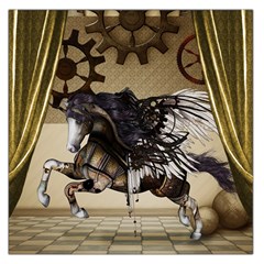 Awesome Steampunk Unicorn With Wings Large Satin Scarf (square) by FantasyWorld7