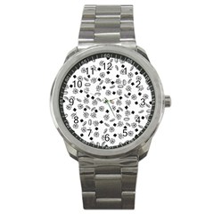 St Patricks Day Pattern Sport Metal Watch by Valentinaart