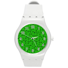 St Patricks Day Pattern Round Plastic Sport Watch (m) by Valentinaart