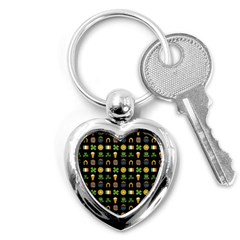 St Patricks Day Pattern Key Chains (heart)  by Valentinaart