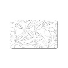 Organic Olive Leaves Pattern Hand Drawn Black And White Magnet (name Card) by genx