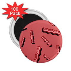 Funny Bacon Slices Pattern Infidel Vintage Red Meat Background  2 25  Magnets (100 Pack)  by genx