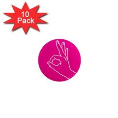 A-ok Perfect Handsign Maga Pro-trump Patriot On Pink Background 1  Mini Magnet (10 Pack)  by snek