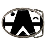 Black And White Geometric Design Belt Buckles Front