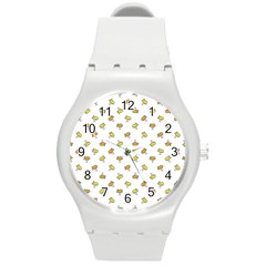 Birds, Animal, Cute, Sketch, Wildlife, Wild, Cartoon, Doodle, Scribble, Fashion, Printed, Allover, For Kids, Drawing, Illustration, Print, Design, Patterned, Pattern Round Plastic Sport Watch (m) by dflcprintsclothing