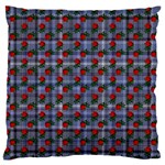 Roses Blue Plaid Standard Flano Cushion Case (One Side) Front