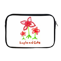 Flowers And Cute Phrase Pencil Drawing Apple Macbook Pro 17  Zipper Case by dflcprintsclothing