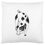 Pig sniffing Hand drawn with funny cow spots Black And White Standard Flano Cushion Case (One Side) Front