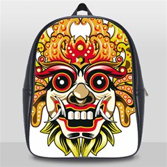 Bali Barong Mask Euclidean Vector Chiefs Face School Bag (xl) by Sudhe