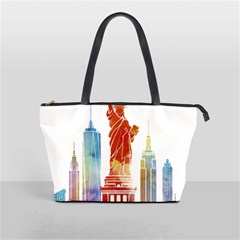 New York City Poster Watercolor Painting Illustrat Classic Shoulder Handbag by Sudhe