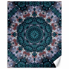 Marbels Glass And Paint Love Mandala Decorative Canvas 11  X 14  by pepitasart