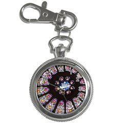 Rosette Stained Glass Window Church Key Chain Watches by Pakrebo