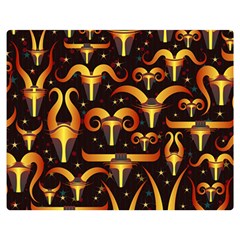 Stylised Horns Black Pattern Double Sided Flano Blanket (medium)  by HermanTelo