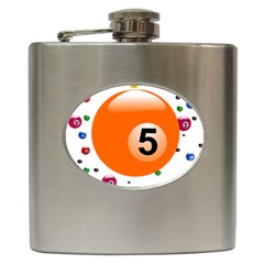 Billiard Ball Ball Game Pink Orange Hip Flask (6 Oz) by HermanTelo