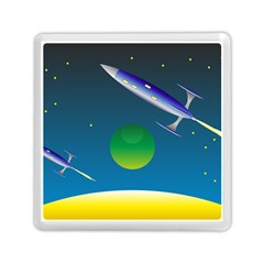 Rocket Spaceship Space Memory Card Reader (square) by HermanTelo