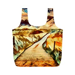 Painting Expressive Colors Texture Full Print Recycle Bag (m) by Pakrebo