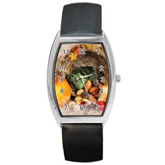 Pumpkin Vegetables Autumn Barrel Style Metal Watch by Pakrebo