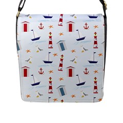 Nautical Sea Flap Closure Messenger Bag (l) by HermanTelo