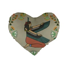 Egyptian Woman Wings Design Standard 16  Premium Heart Shape Cushions by Sapixe