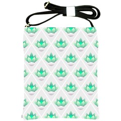 Plant Pattern Green Leaf Flora Shoulder Sling Bag by HermanTelo