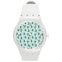 Pineapple Watermelon Fruit Lime Round Plastic Sport Watch (m) by HermanTelo