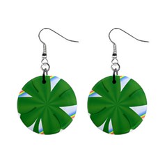 Shamrock Clover Saint Patrick Leaves Mini Button Earrings by HermanTelo