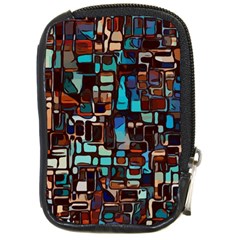 Stained Glass Mosaic Abstract Compact Camera Leather Case by Sapixe