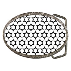 Pattern Star Repeating Black White Belt Buckles by Sapixe