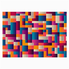 Abstract Geometry Blocks Large Glasses Cloth by Bajindul